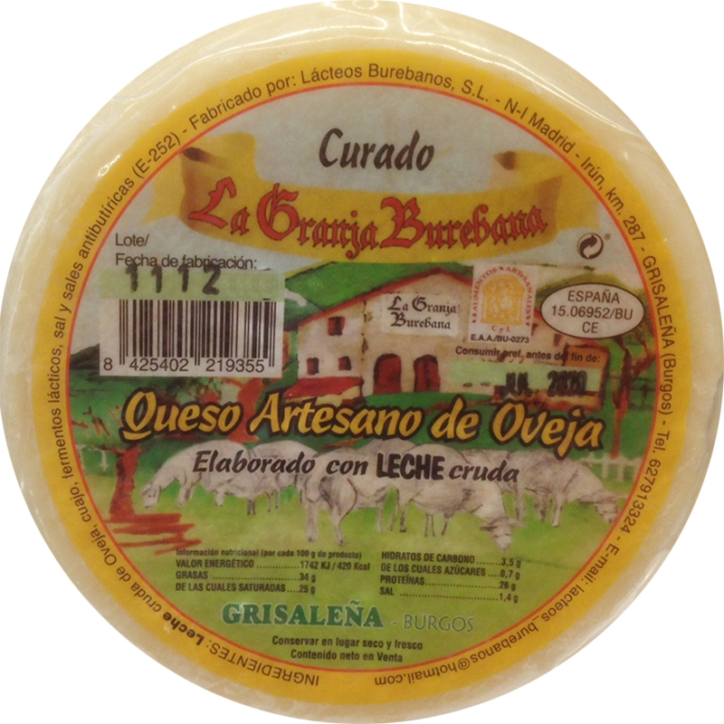 Cured Cheese LA GRANJA BUREBANA 1kg | Tienda Gourmet Delicatessen