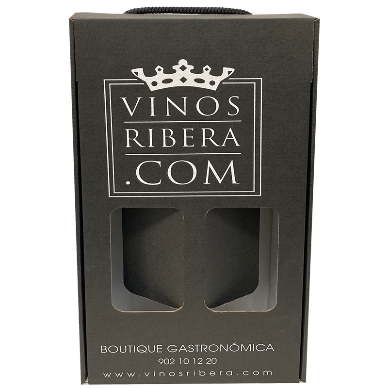 Estuche de cartón con cordón para 2 botellas | VinosRibera.com
