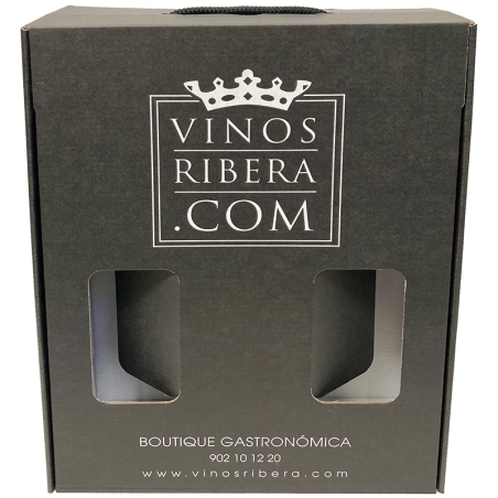Estuche de cartón con cordón para 3 botellas | VinosRibera.com