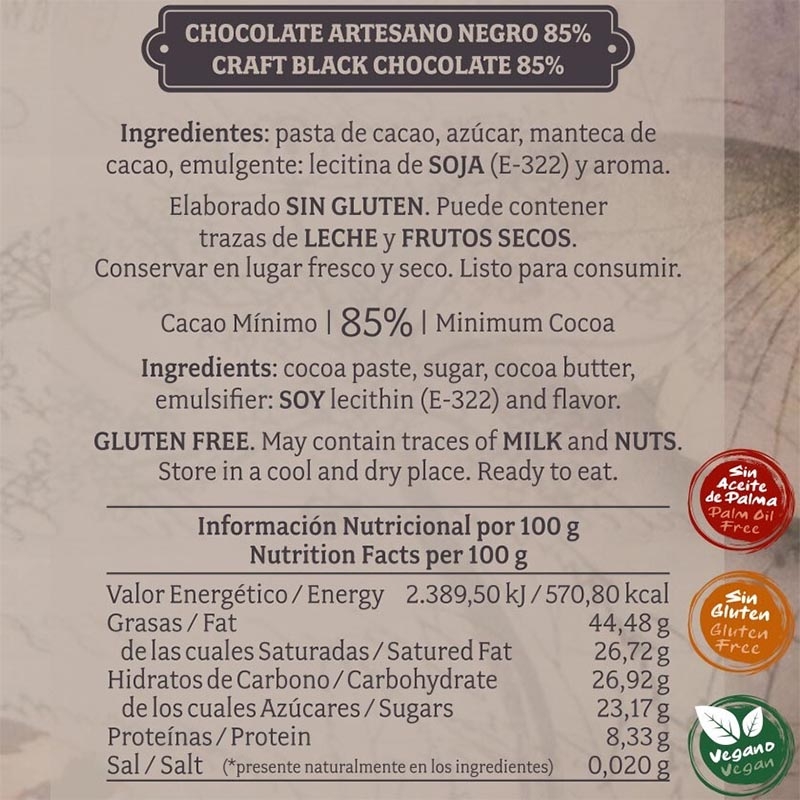 Dark Chocolate 85% El Beato