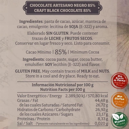 Chocolate Negro 85% El Beato